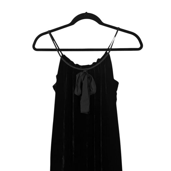 DVF Diane Von Furstenberg Elicia Black Velvet Silk Blend Lace Fringe Hem Dress 2 - Picture 6 of 9